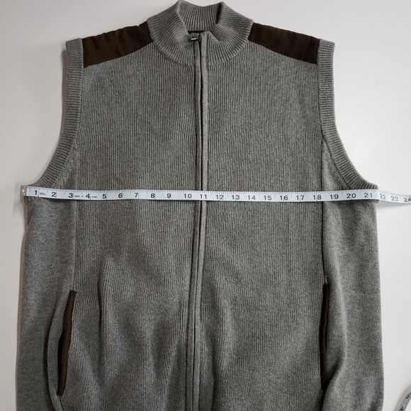 CHAPS MENS ZIP FRONT SWEATER VEST SIZE LARGE - Picture 8 of 9